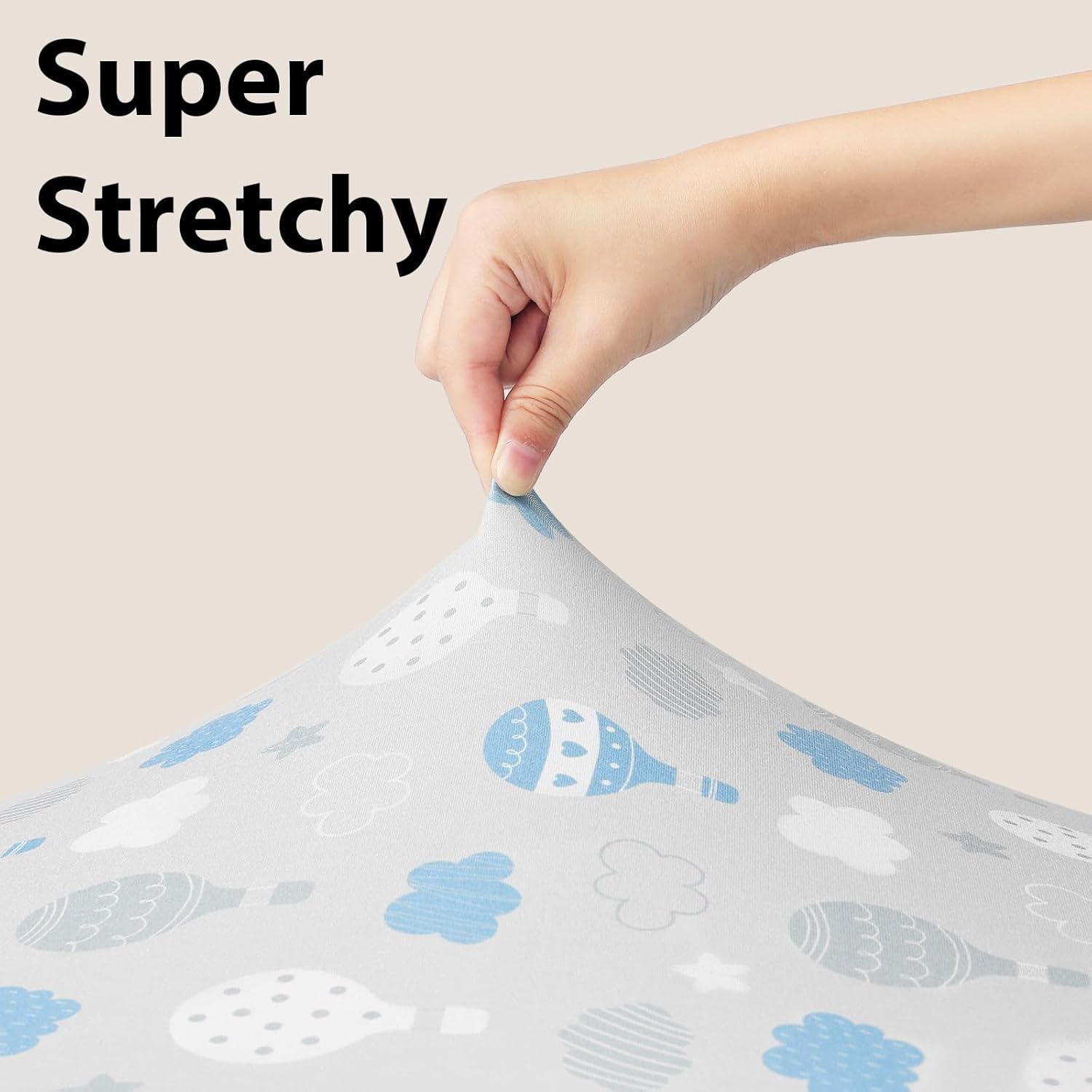 Thumbnail 3 de Next to Me 85x51cm Fitted Crib Sheets | 3 Pack, Ultra-Soft Microfiber in Blue Cloud Animal