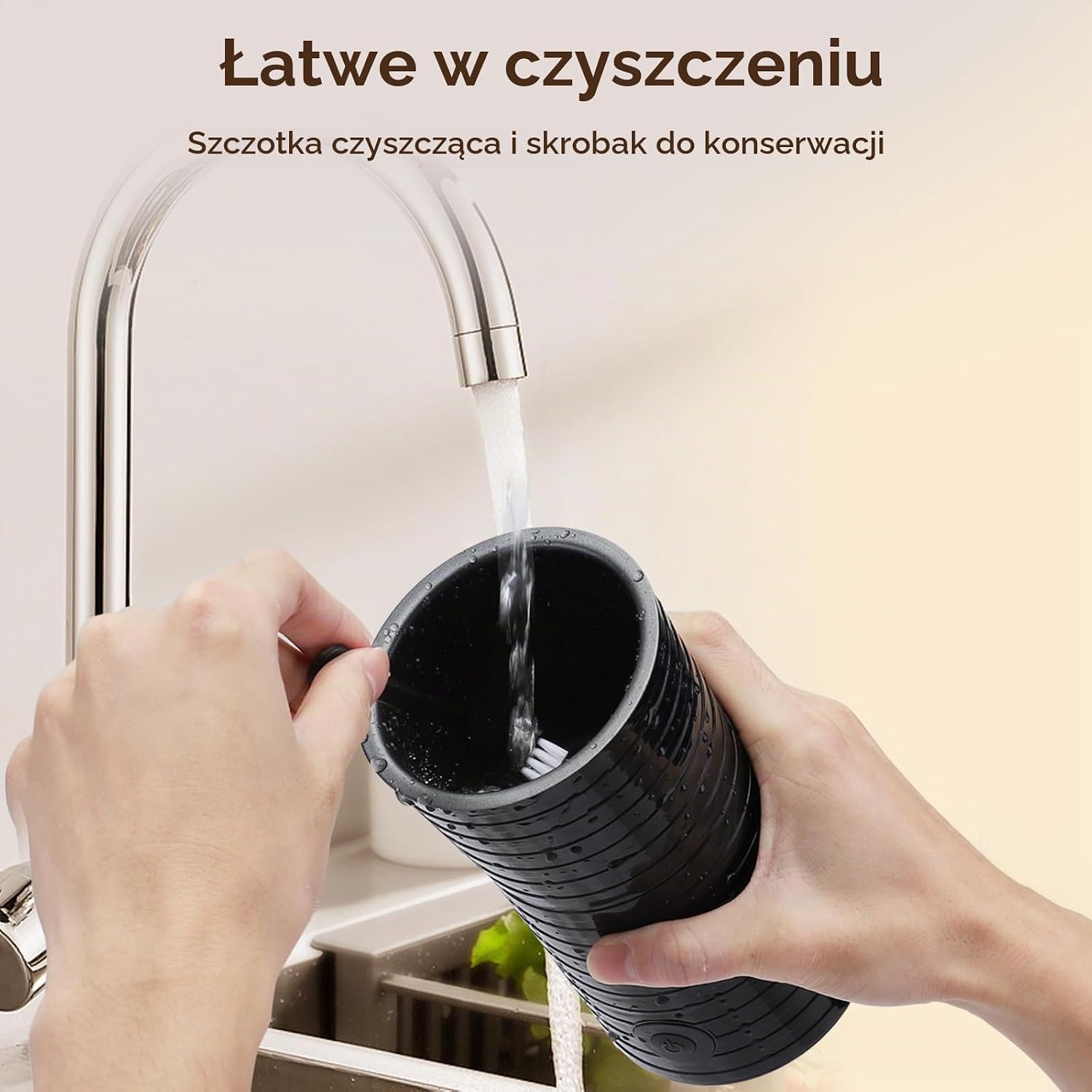 Detalle de Morpilot automatyczny spieniacz do mleka 4 w 1, 400 W, czarny