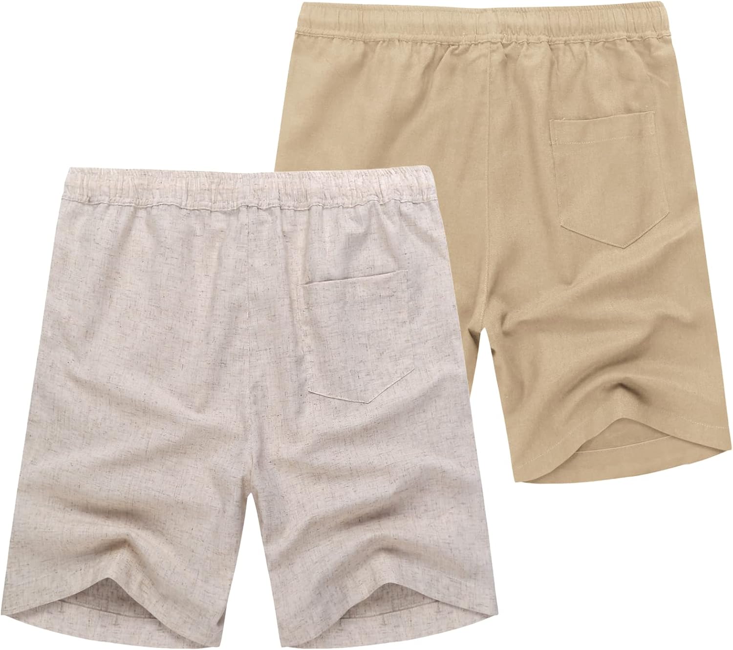 Thumbnail 3 de COOFANDY Men's Linen Shorts Casual 9"/7" Elastic Waist Drawstring – Two-Pack