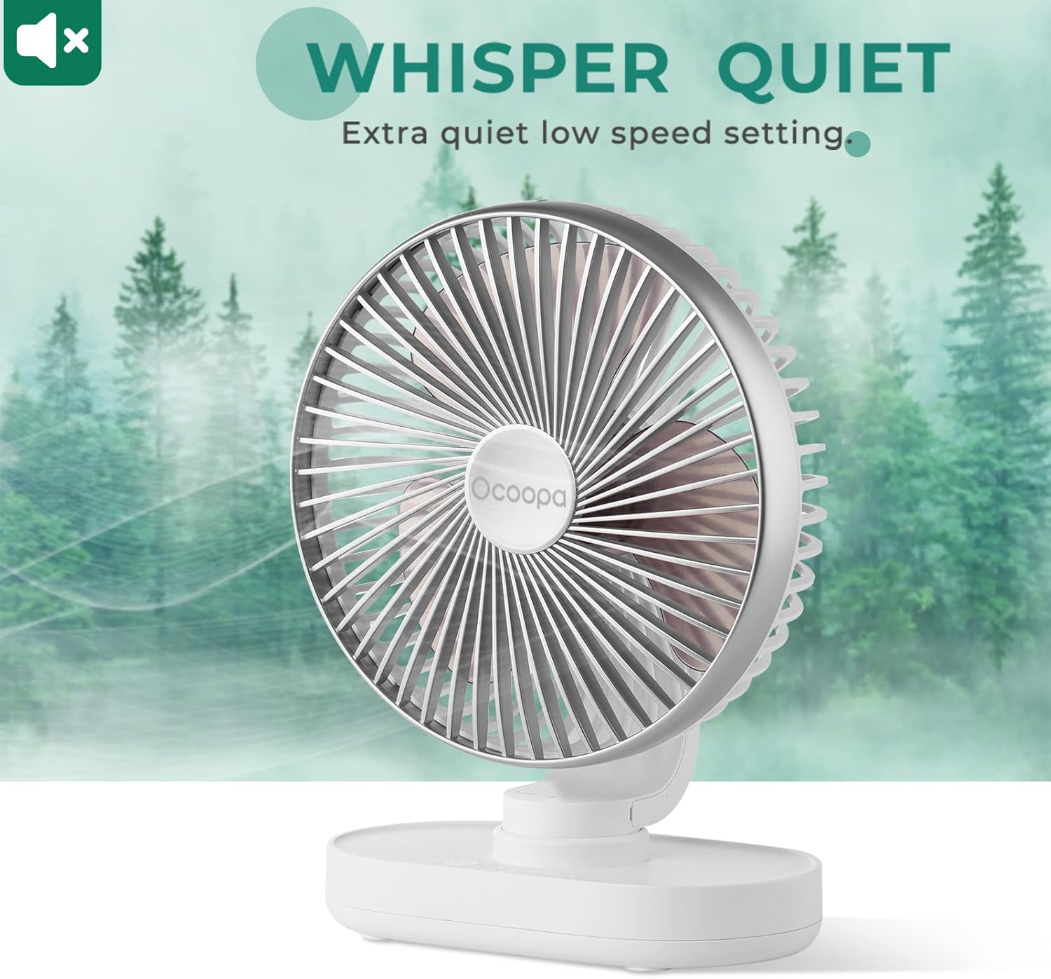 Detalle 2 de OCOOPA RotateAir Large 6.5" Desk Fan