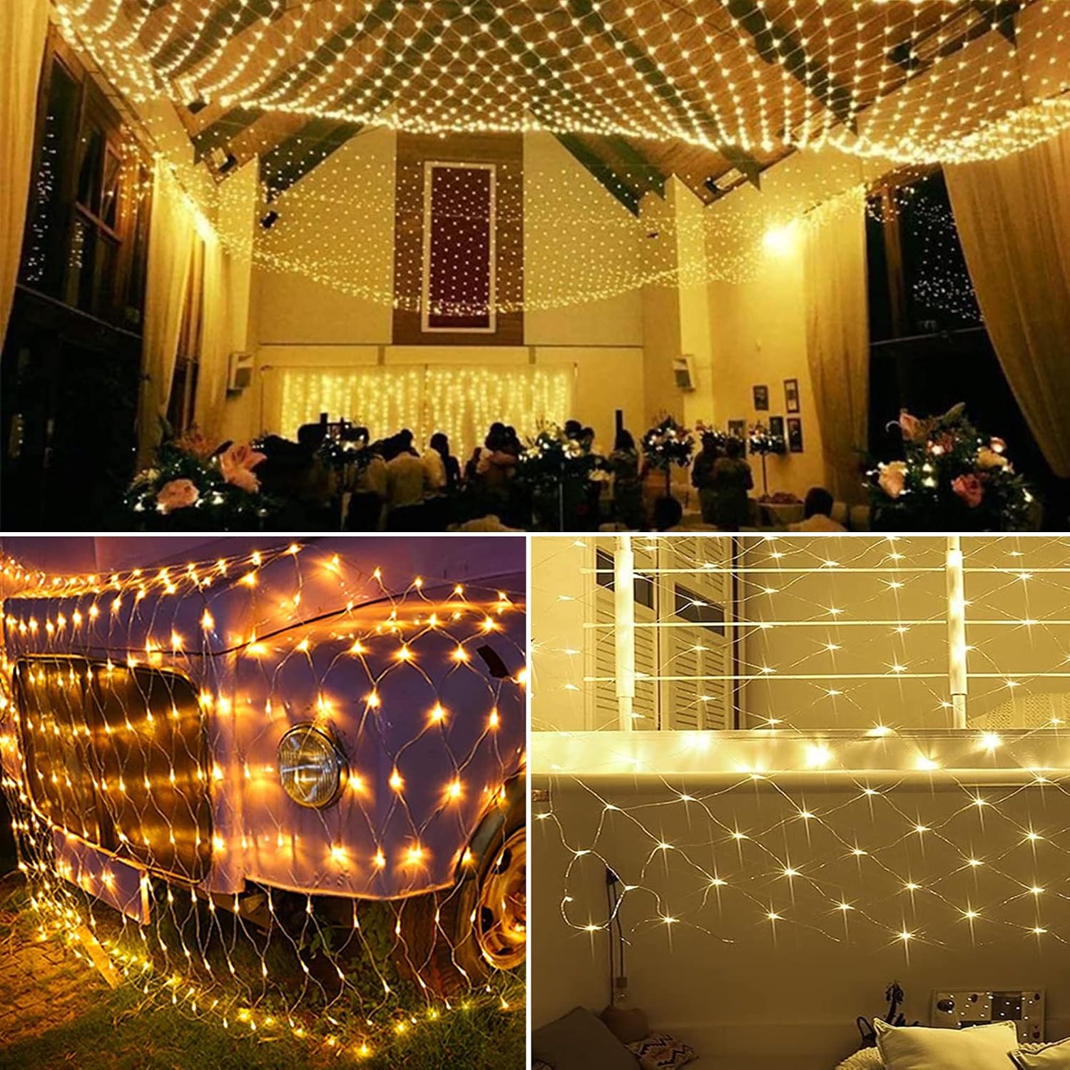 Detalle de LJLNION Christmas net lights, 360 LEDs