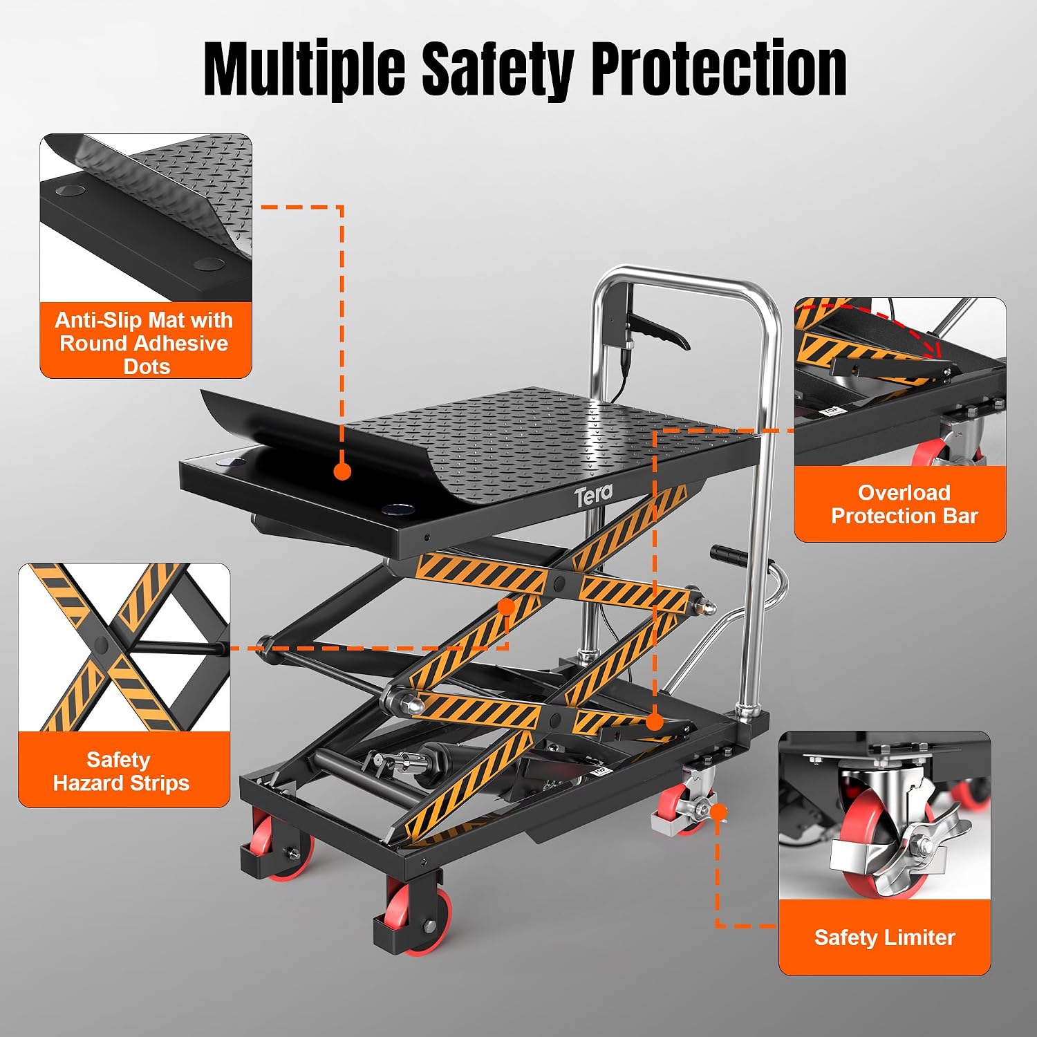 Detalle de Tera Hydraulic Lift Table Cart, 330 lb