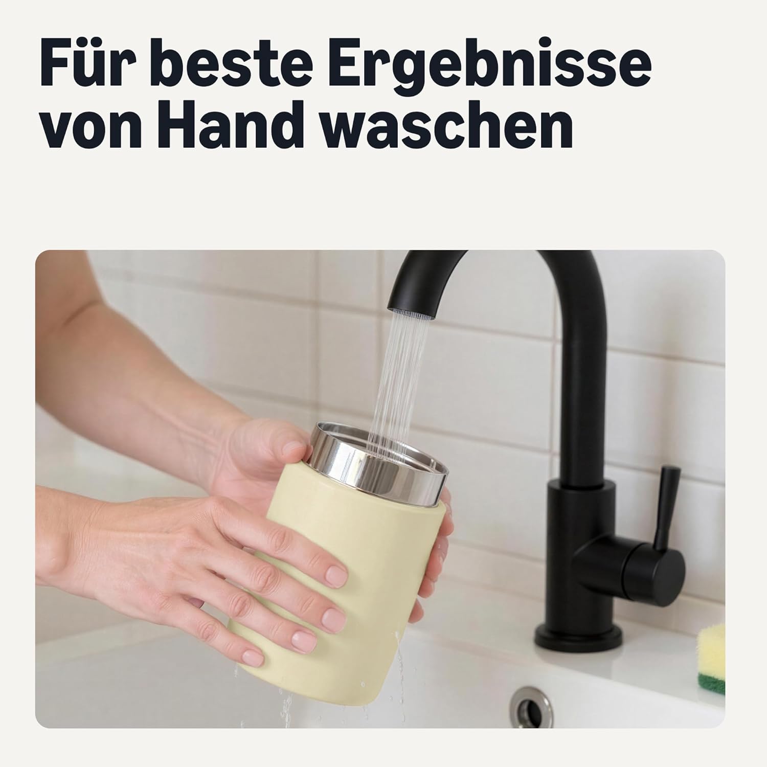 Thumbnail 5 de Amazon Basics isolierte Edelstahl-Speisendose (473 ml), elfenbeinfarben – für heiße und kalte Speisen
