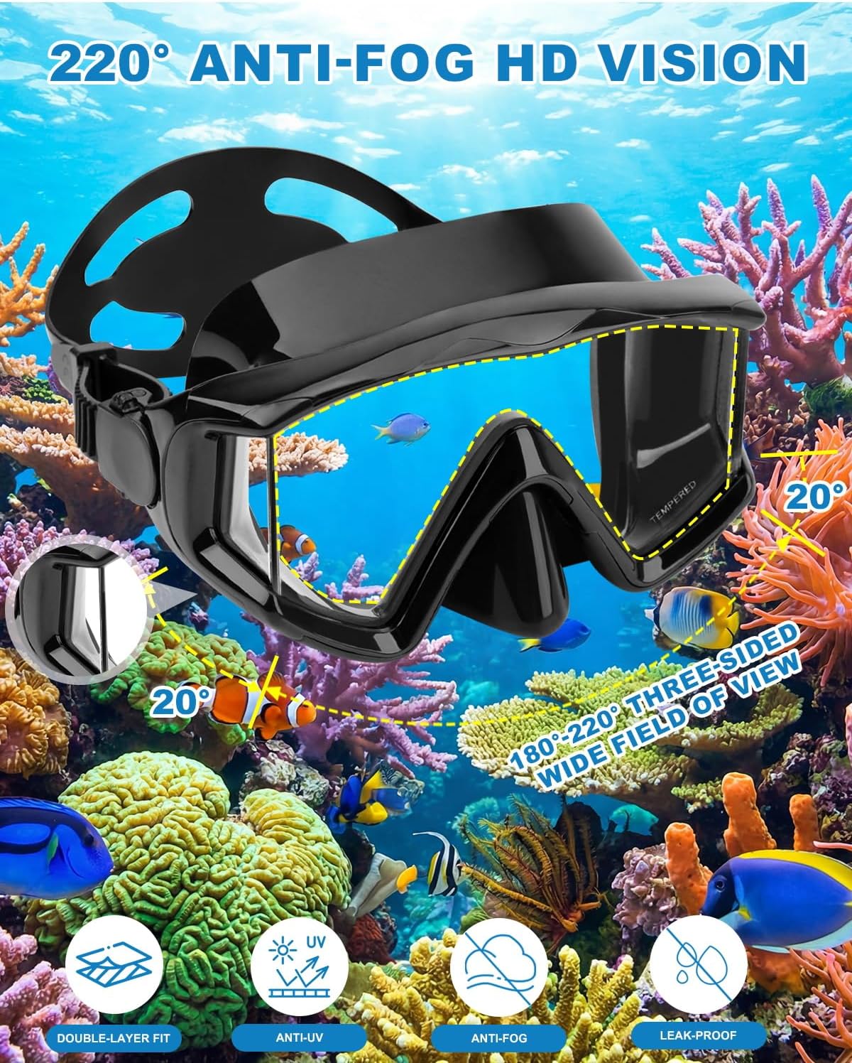 Detalle de Diving Mask with Polycarbonate Lenses