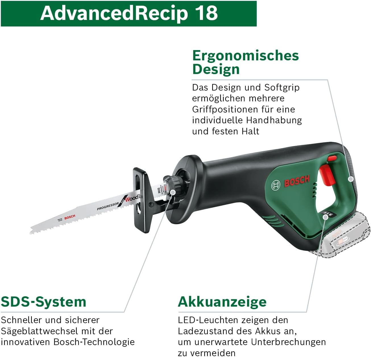 Thumbnail 2 de Bosch AdvancedRecip 18 Säbelsäge