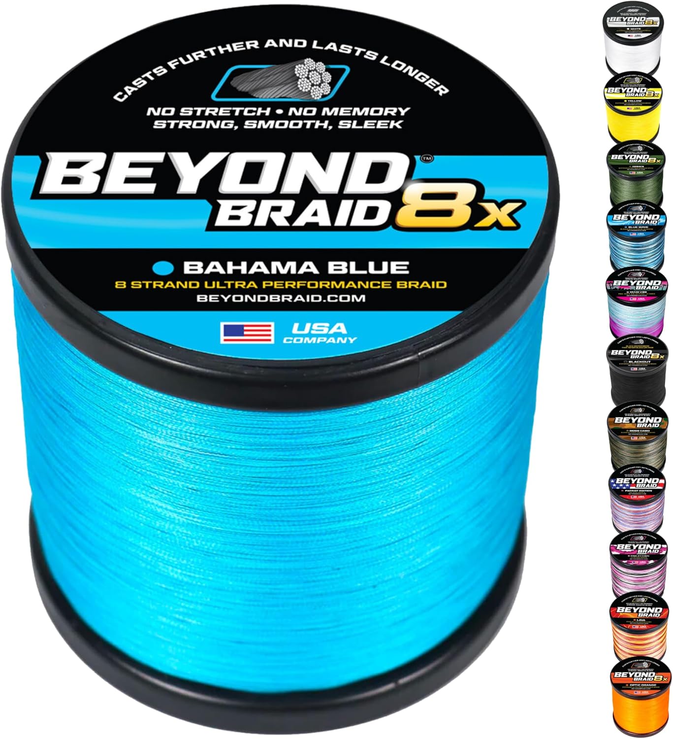 Thumbnail 6 de Beyond Braid Braided Fishing Line (Super Strong, Abrasion Resistant, No Stretch) — Blue Camo/Moss Camo/White/Green/Pink Options — 4-Strand/8-Strand