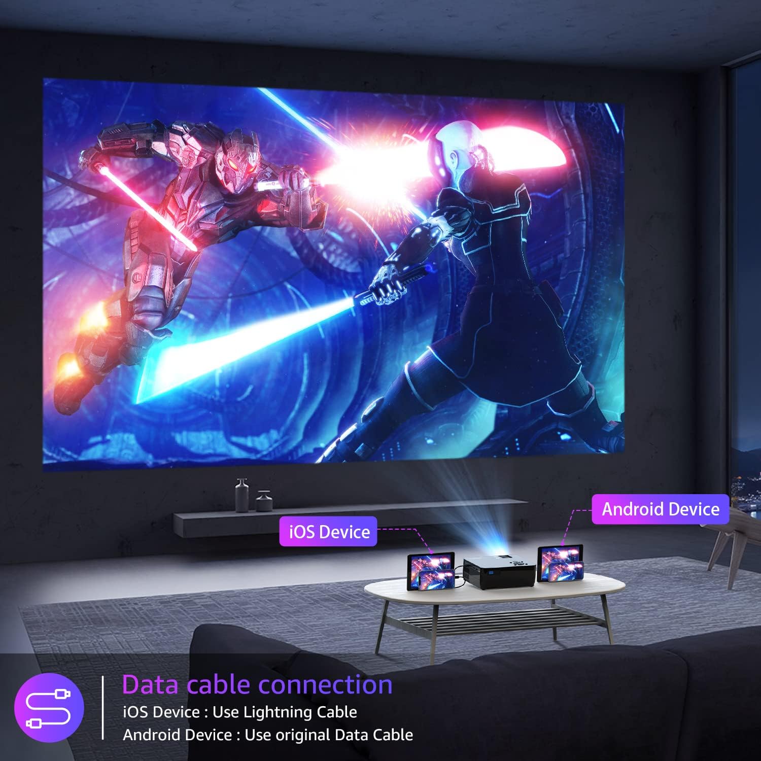 Thumbnail 4 de 1080P 18000LM Projector ⚡