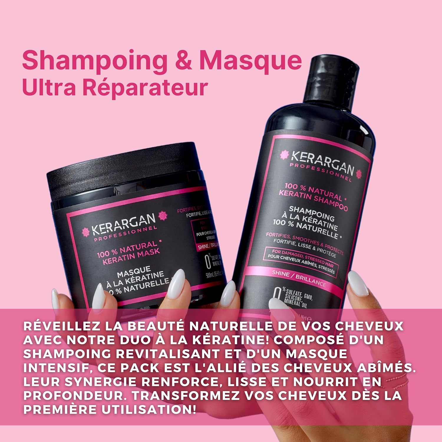 Thumbnail 1 de Kerargan Duo Ultra Réparateur Shampoing & Masque à la Kératine – 2x500 ml