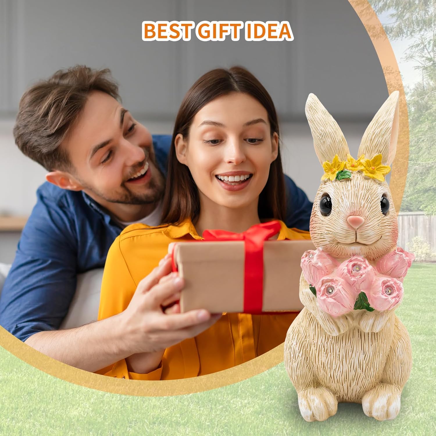 Thumbnail 2 de 2026 All-New Rabbit Solar Garden Statue: LED Rabbit Figurine for Outdoor Decor