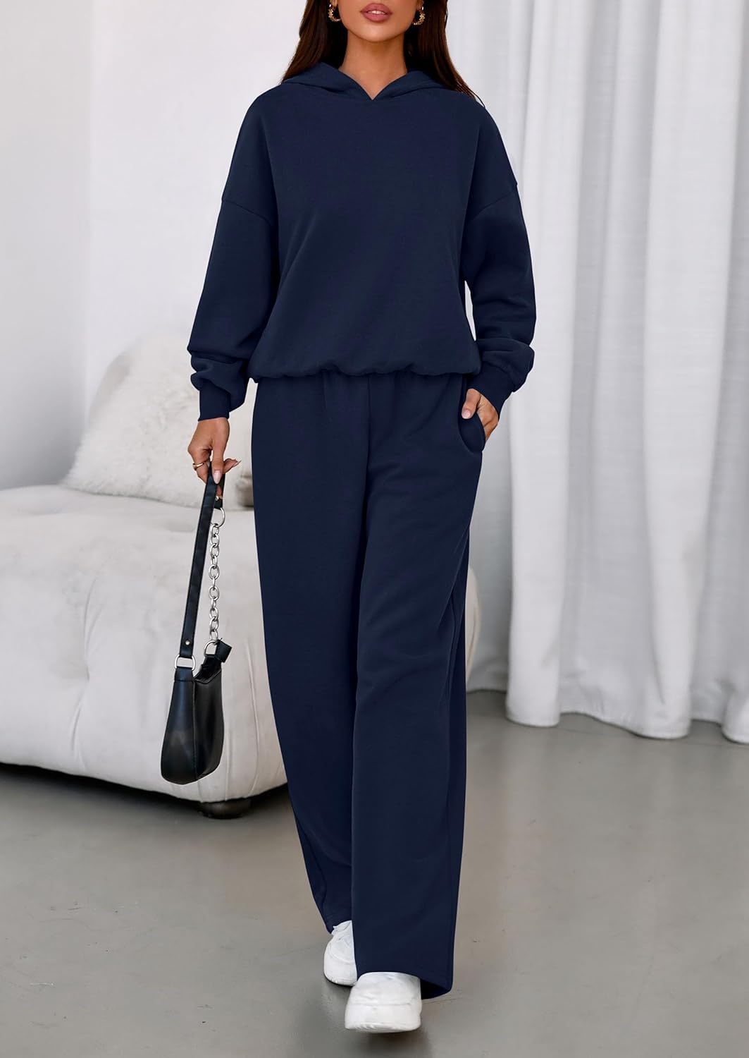 Thumbnail 5 de PRETTYGARDEN Women’s 2-Piece Sweatsuit Set (Hoodie + Wide-Leg Sweatpants) for Winter Casual Wear