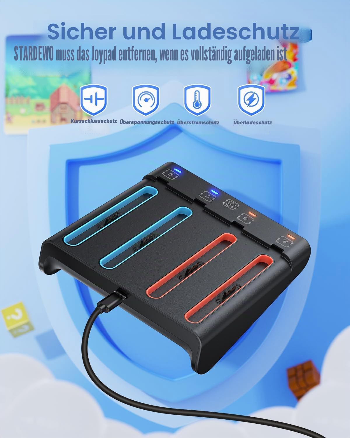 Thumbnail 5 de [Switch1/2 Kompatibel] FASTSNAIL 8-in-1 Ladestation für Nintendo Switch 2 & 1/OLED – Magnetisch & Einschub