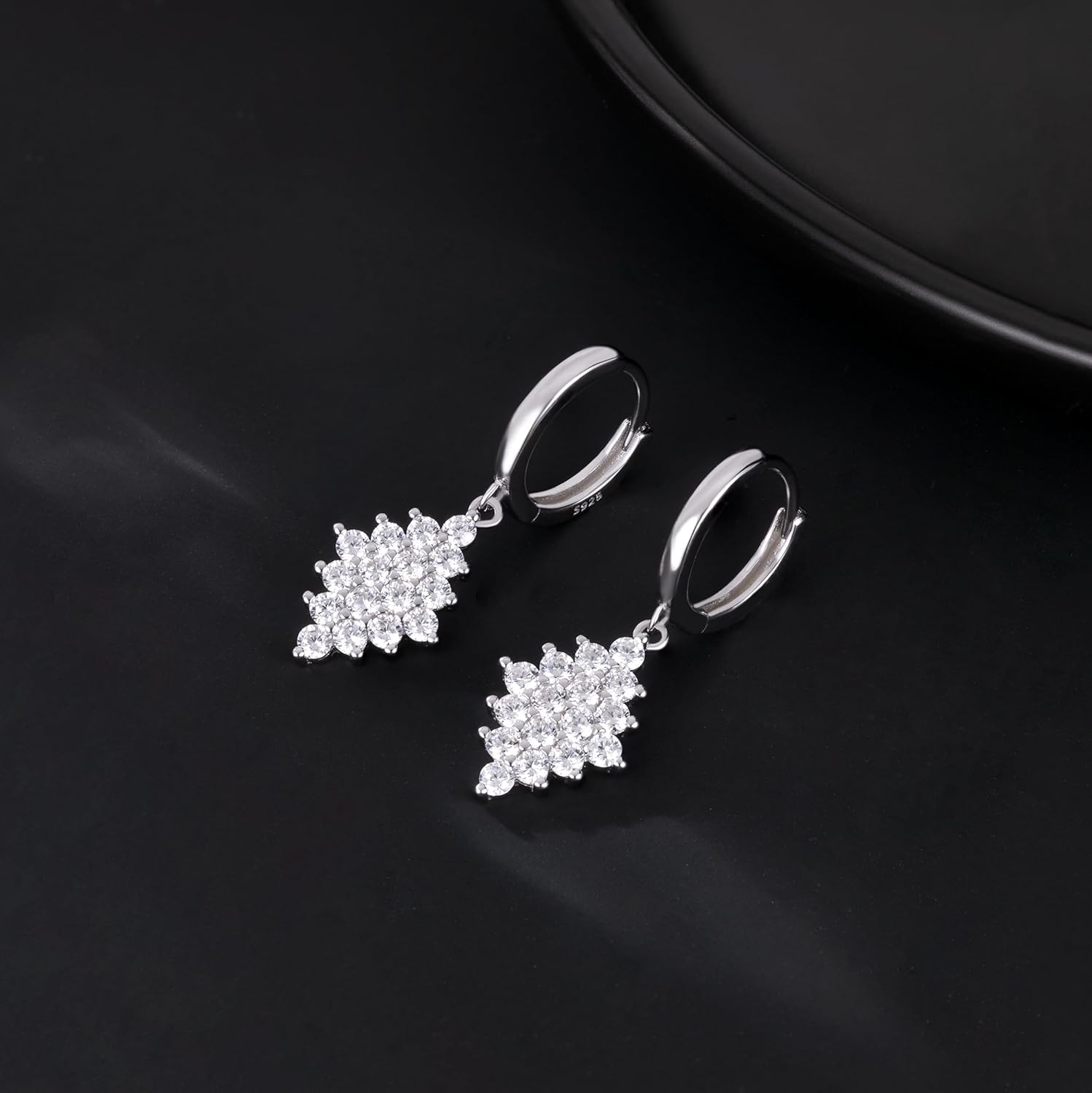 Thumbnail 3 de SLUYNZ 925 Sterling Silber Diamant Creolen – dezente CZ-Tropfen für Damen