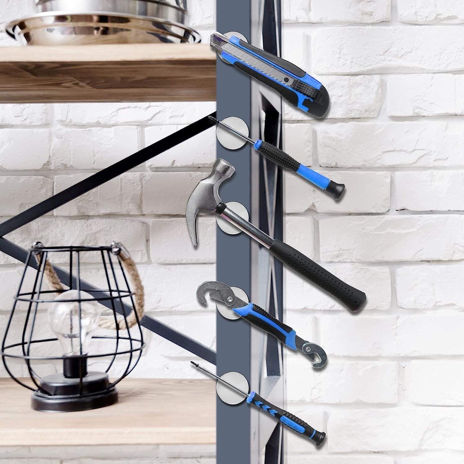 Thumbnail 4 de Magnete Stark 4er-Set Silber (Neodym), doppelseitiger Klebstoff – ca. 8 kg Magnetkraft