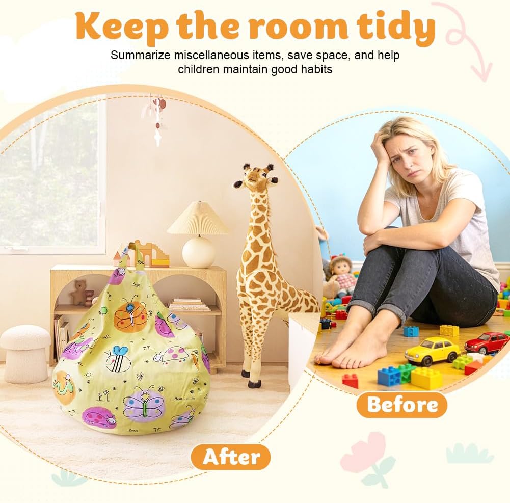 Detalle 2 de Umllpet Sitzsack-Bezug für Stofftiere – 2-in-1 Aufbewahrung und Sitzgelegenheit im Kinderzimmer