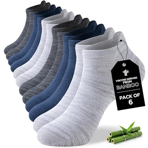 Detalle de Niorasen Bambus Sneaker Socken – 6 Paar, Unisex, Größe 37–42