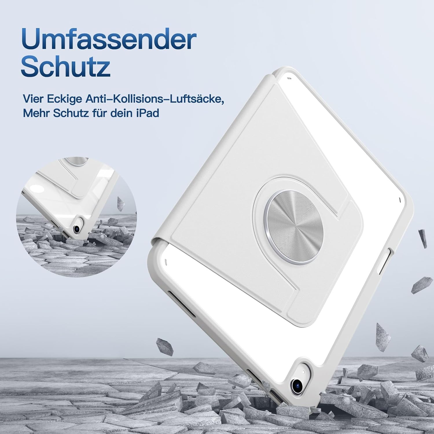 Thumbnail 6 de drivego 360 Drehbare Hülle für iPad (A16) 11. Generation und iPad 10. Generation 10,9 Zoll – Magnetisch abnehmbar, Stifthalter, transparente Rückseite
