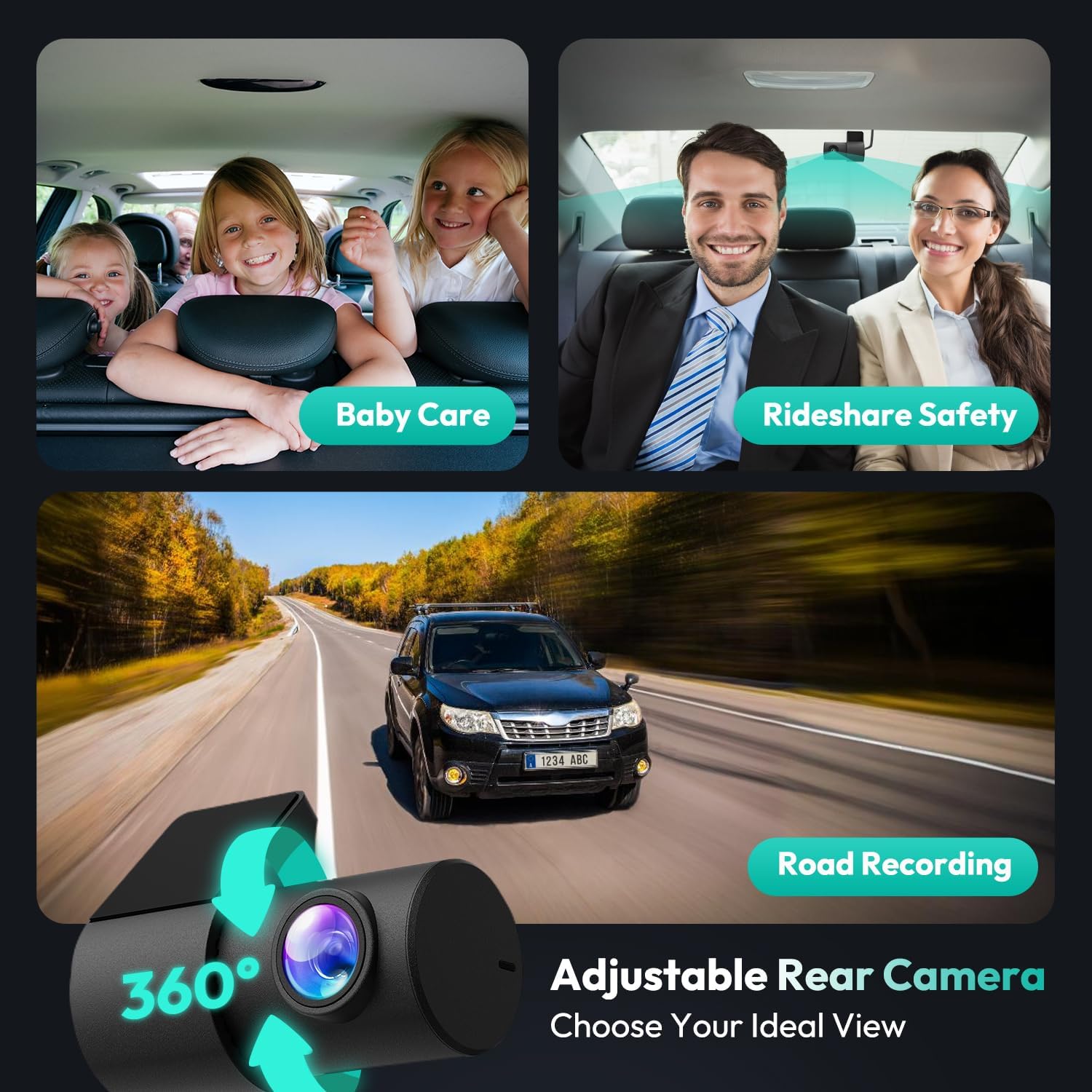Detalle 2 de BOTSLAB 4K Dash Cam 64 GB with 170° front camera