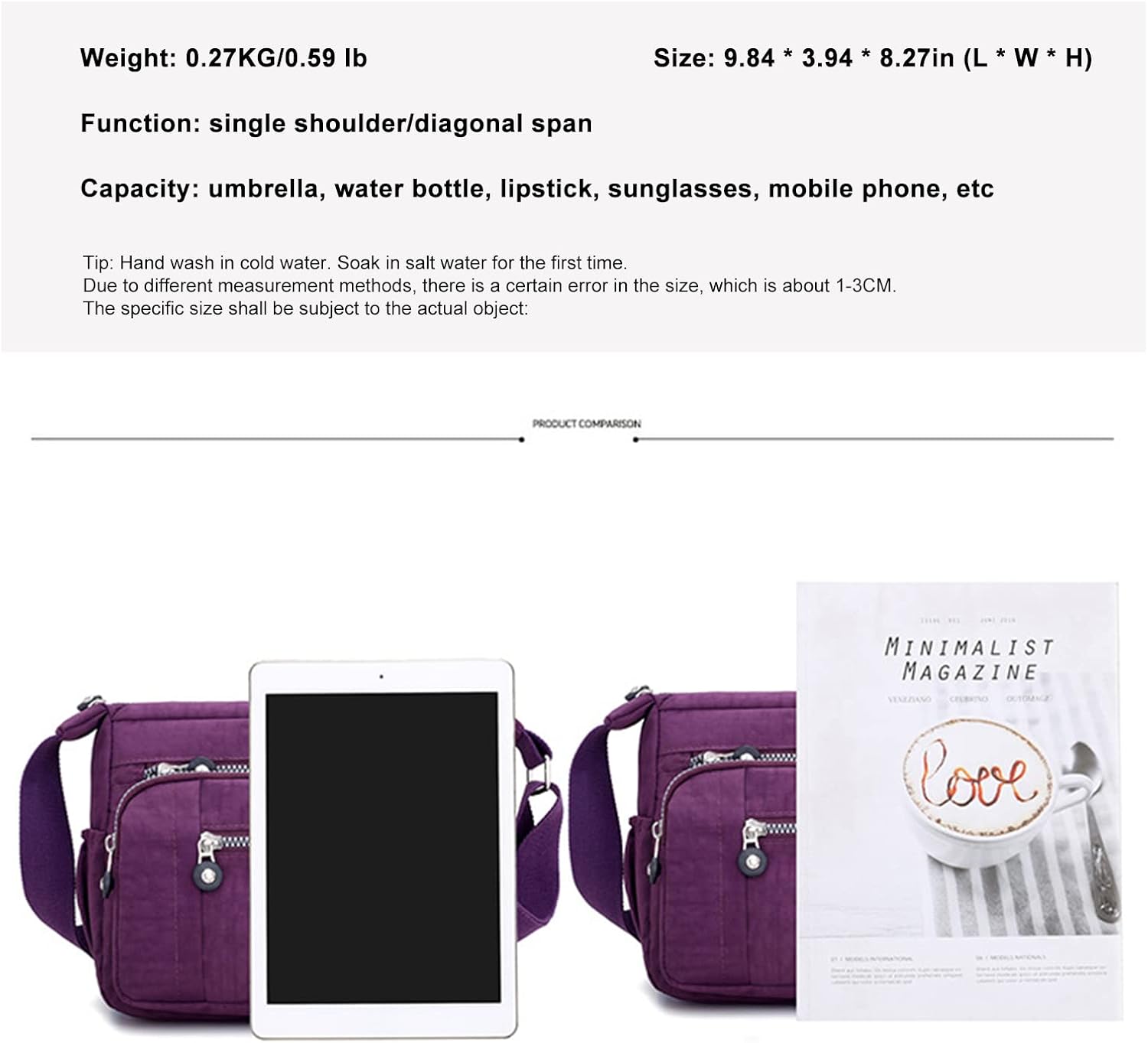 Thumbnail 5 de Milky Way Nylon Crossbody Bag, Waterproof