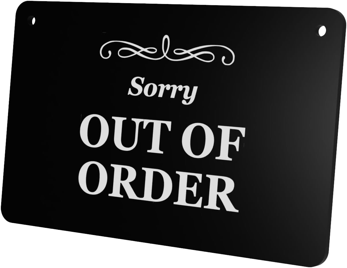 Thumbnail 6 de Stylish 'Sorry OUT OF ORDER' Hanging Plaque – Waterproof Acrylic Sign with Black Twine