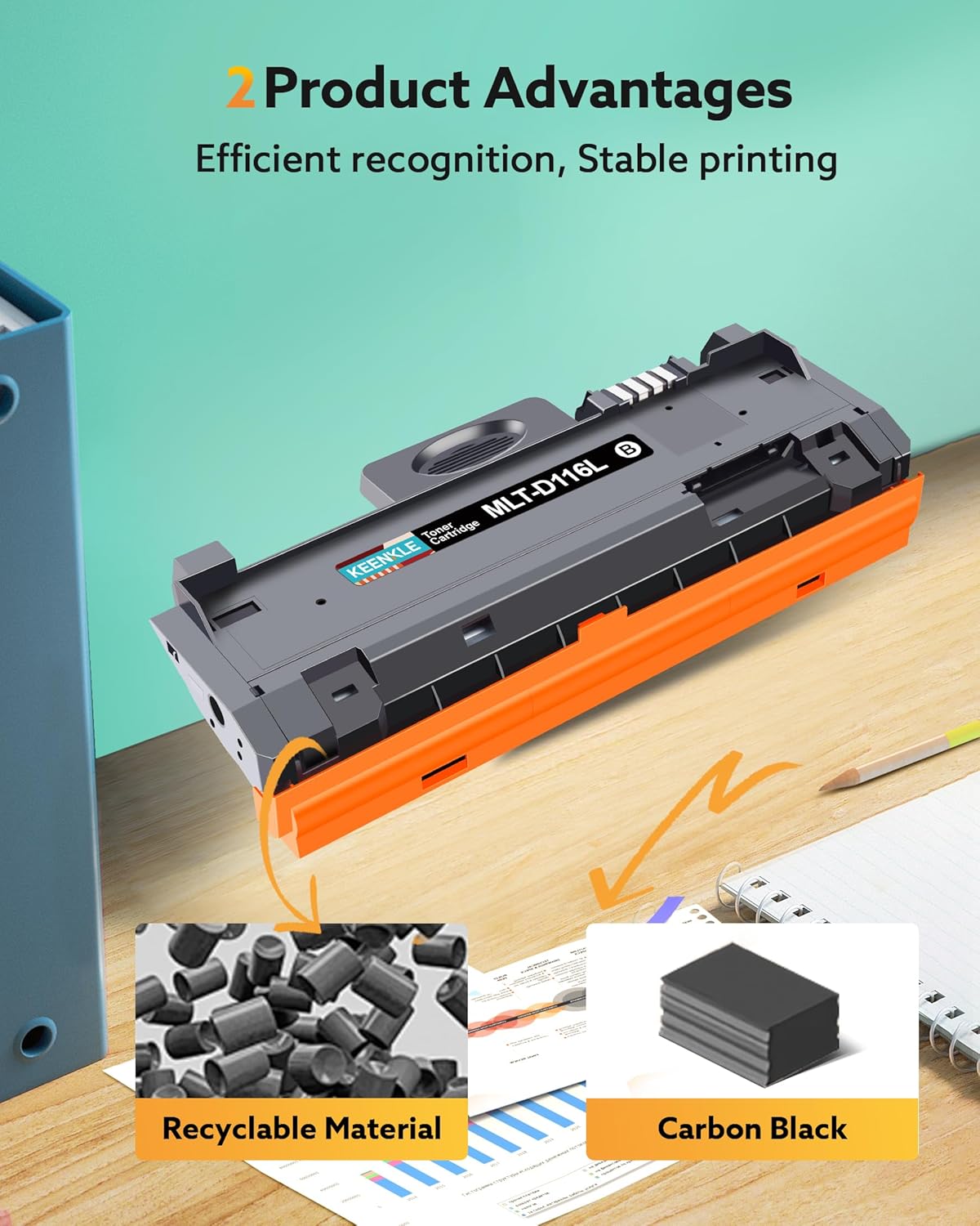 Detalle de KEENKLE MLT-D116L Toner Schwarz für 3.000 Seiten