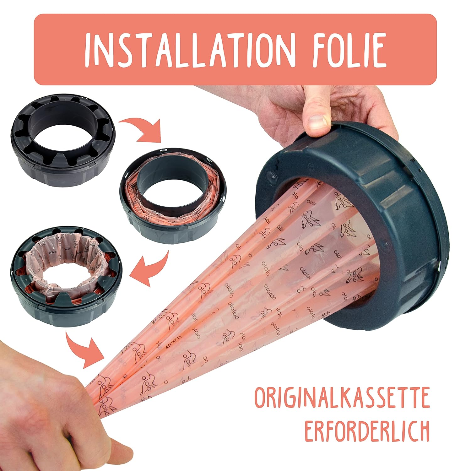 Thumbnail 2 de OLALAO Nachfüllfolie für Windeleimer – 4er-Pack für kompatible Nachfüllkassetten (u. a. Twist & Click)