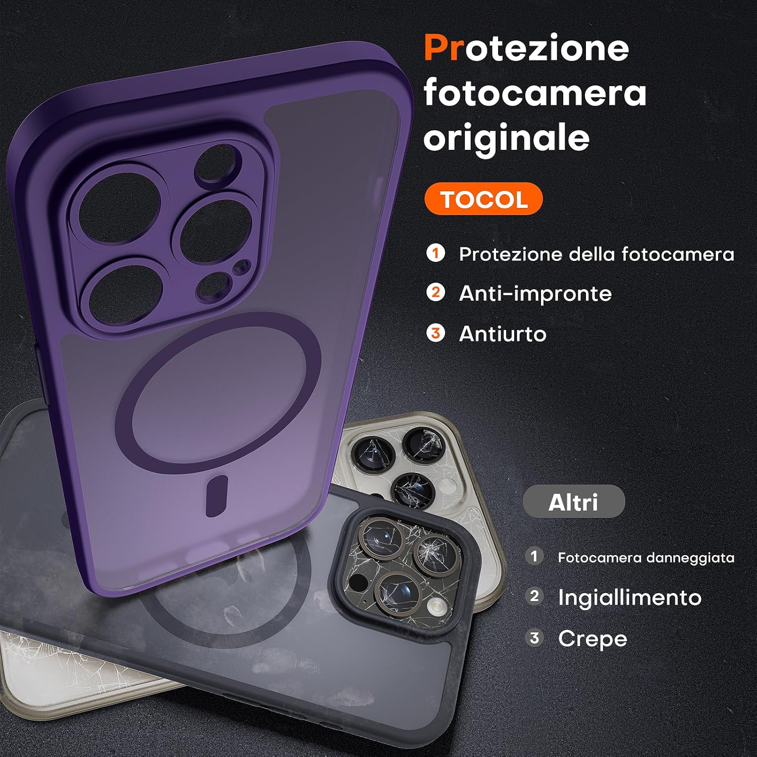 Thumbnail 4 de TOCOL Cover Magnetica iPhone 13 Pro 6,1" Viola