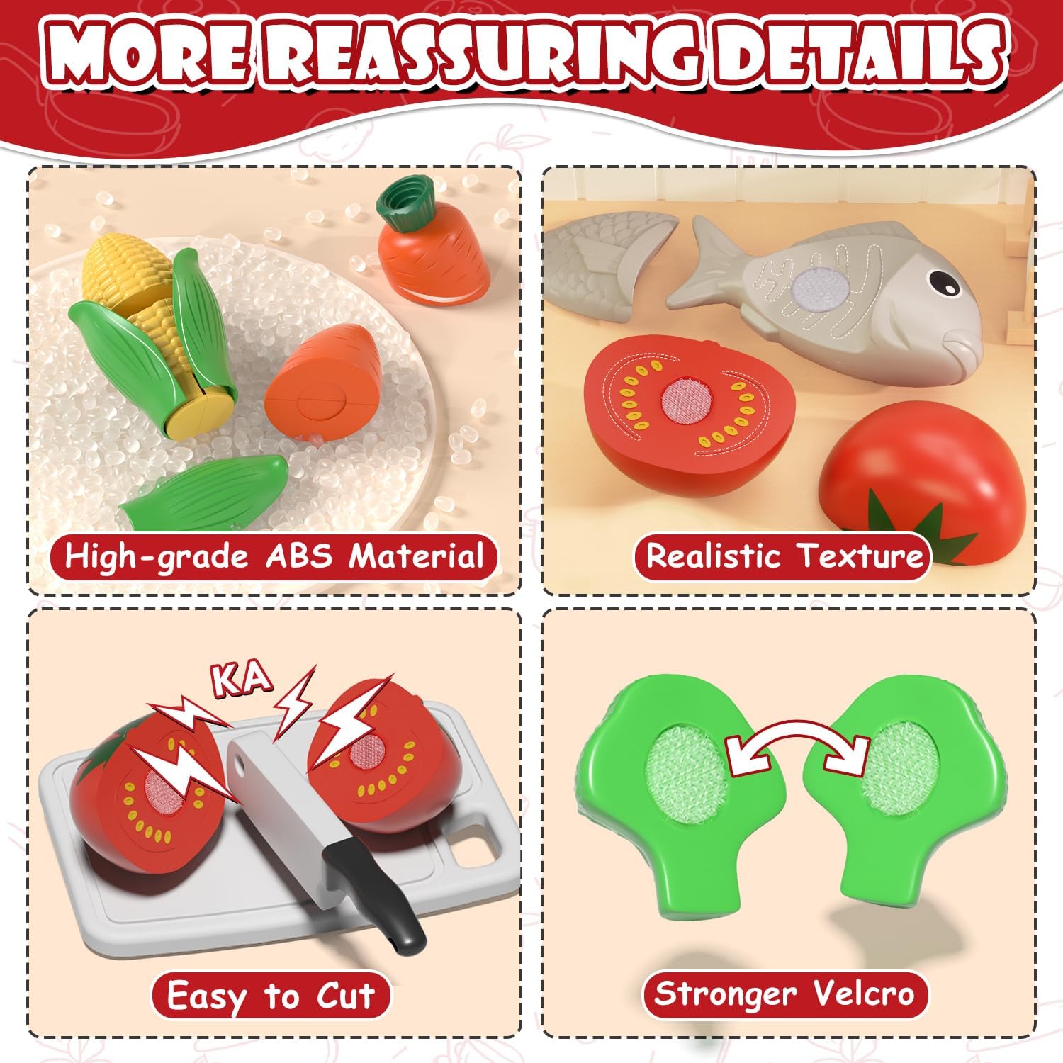 Thumbnail 3 de Lehoo Castle play kitchen accessories set with toy food, pots, pans and utensils (for toddlers 3+)