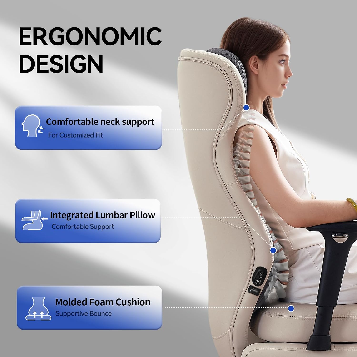 Detalle 2 de EMIAH Ergonomischer Bürostuhl mit Heizung