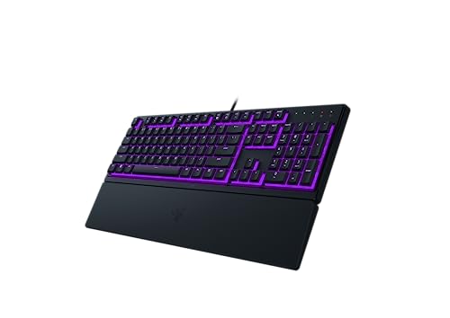 Detalle de Razer Ornata V3 X – Clavier Gamer à Profil Bas, switches à membrane silencieux, repose-poignet ergonomique (AZERTY, Noir)