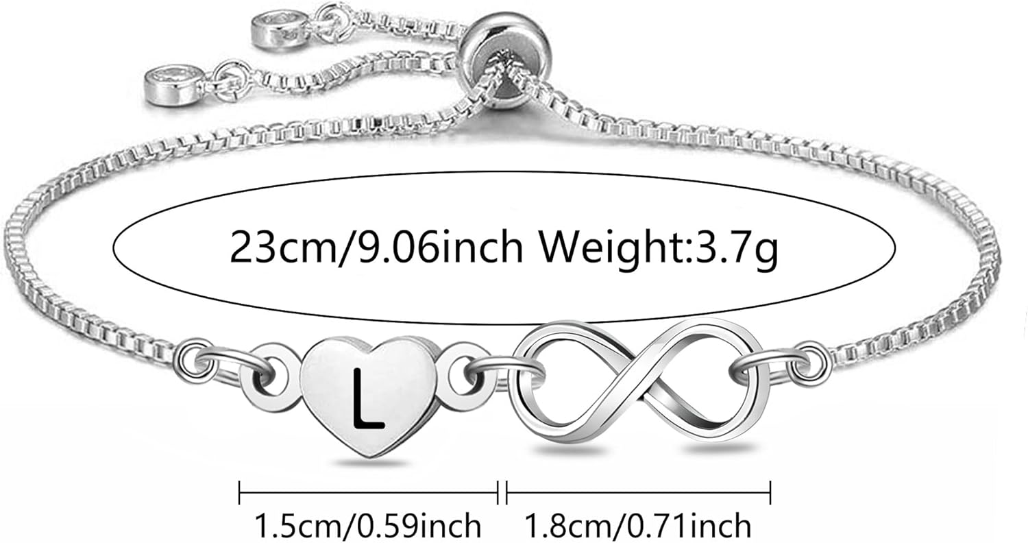 Thumbnail 1 de HEYEJET Unendlichkeit & Liebe Armband mit facettiertem Kristall (Geburtsmonat) – silberfarbenes Tennisarmband