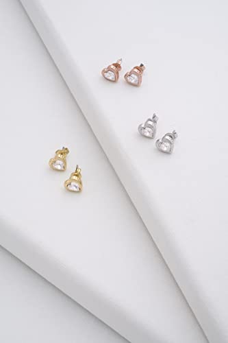 Detalle de Ted Baker heart stud earrings in gold tone