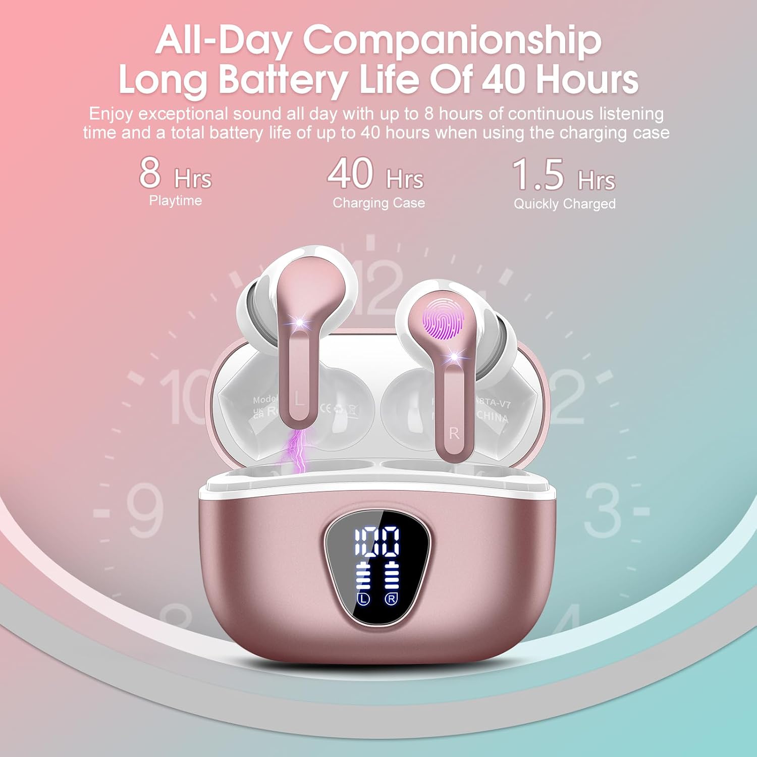 Detalle 2 de Wireless Earbuds Bluetooth 5.4, 48H battery