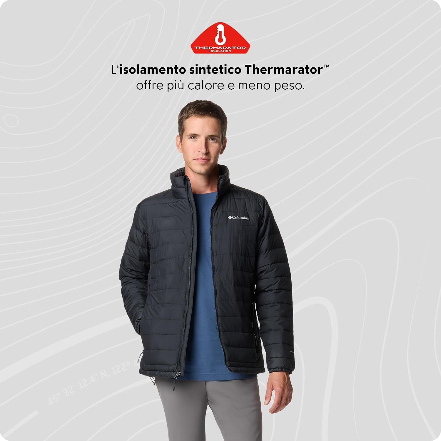 Detalle 2 de Columbia Powder Lite 2 Jacket da uomo, piumino invernale urbano e outdoor