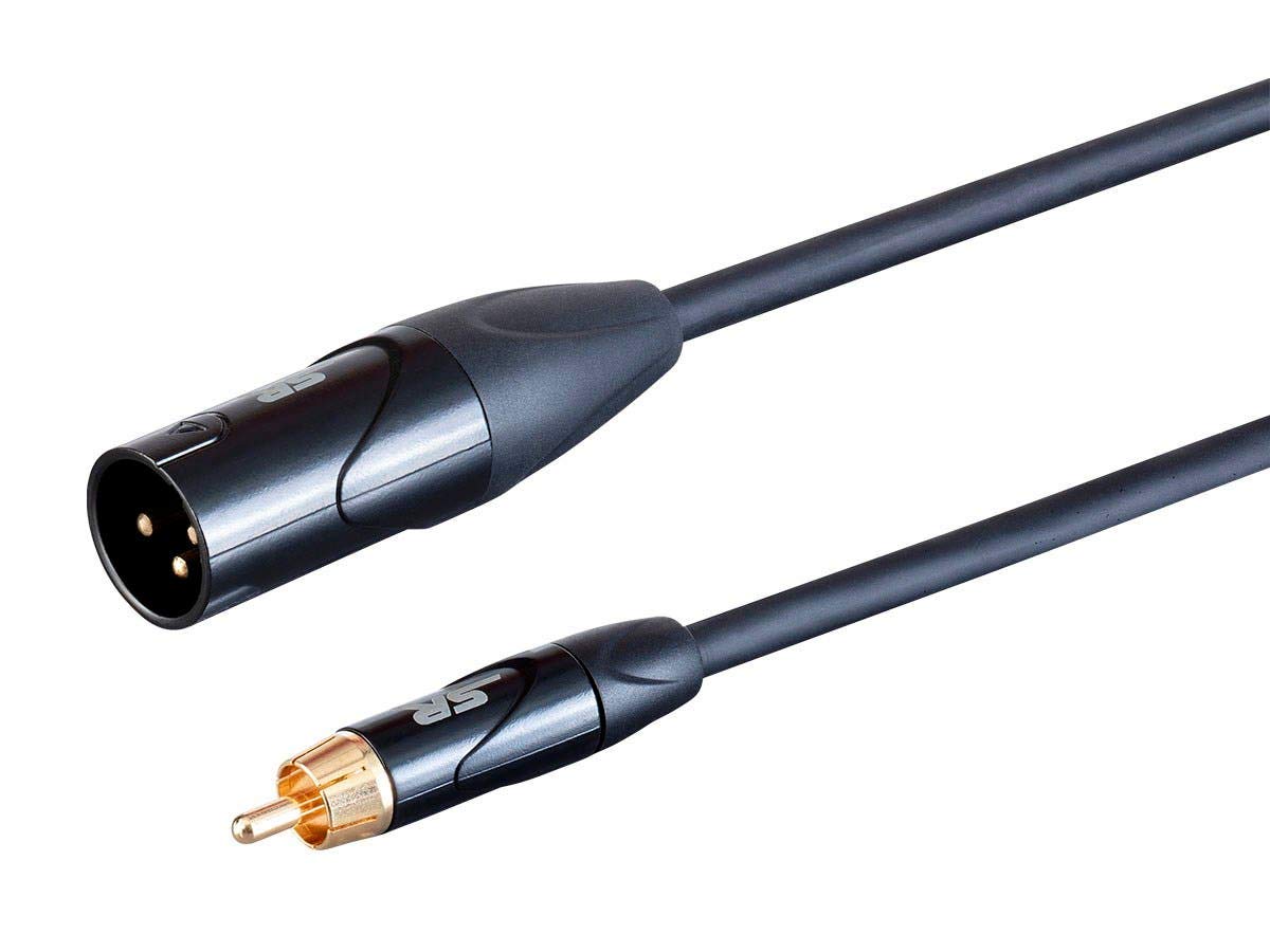 Detalle de Monoprice On Tour XLR Male to RCA Male Cable (1 Foot) – Stage Right Series