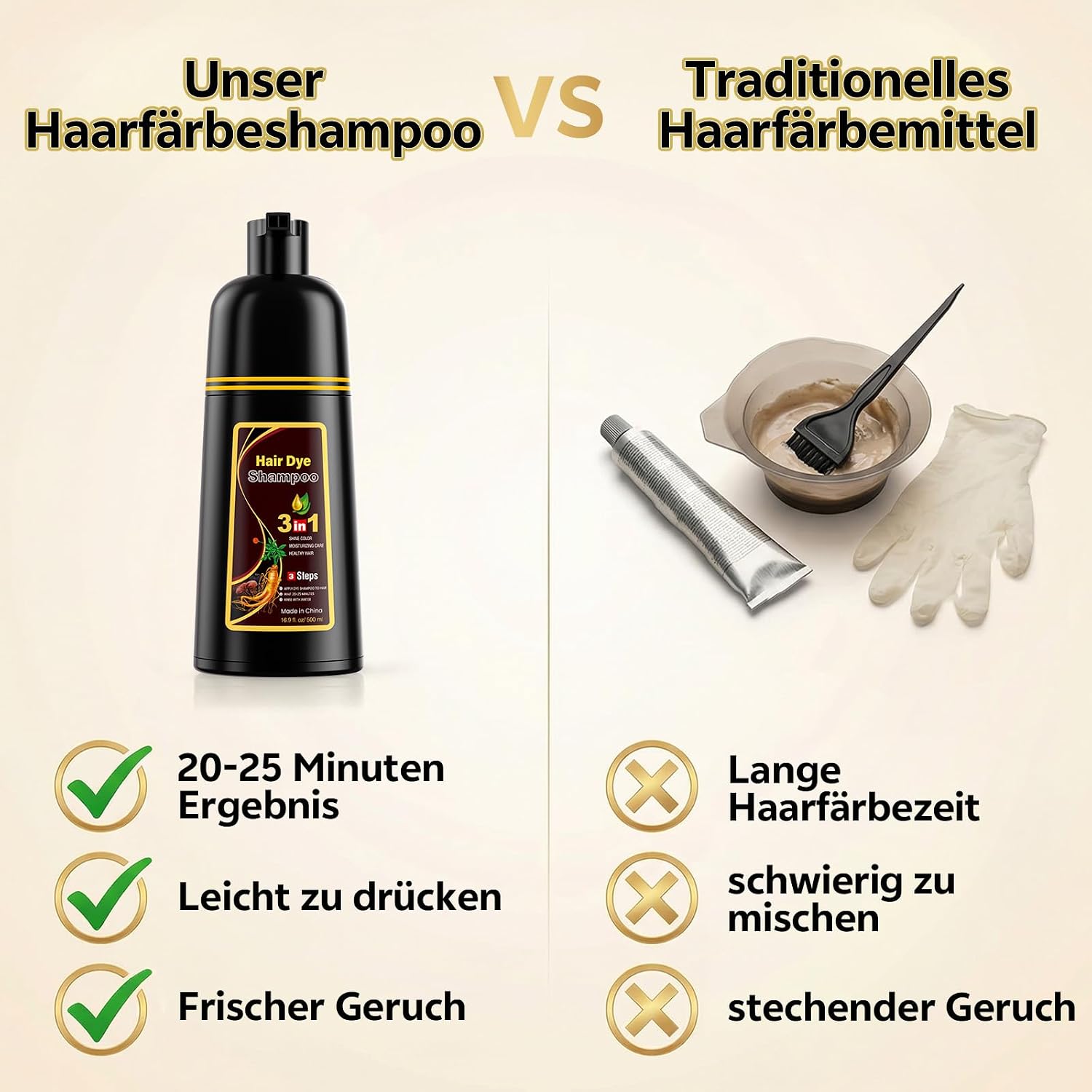 Thumbnail 6 de JUANCHI Dunkelbraunes Haarfärbeshampoo für graues Haar (500 ml) – ammoniakfreie DIY-Färbung