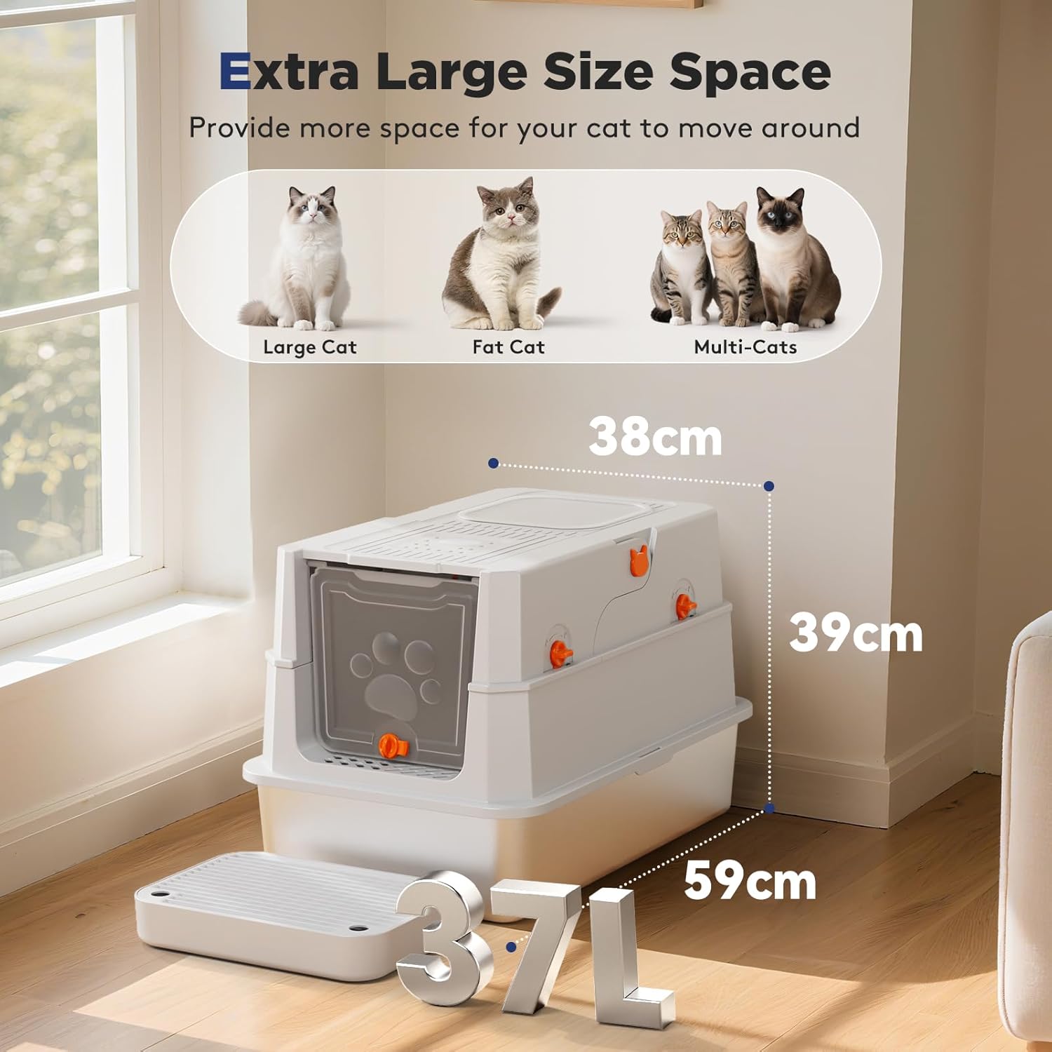 Thumbnail 6 de MIXJOY XXL Stainless Steel Cat Litter Tray