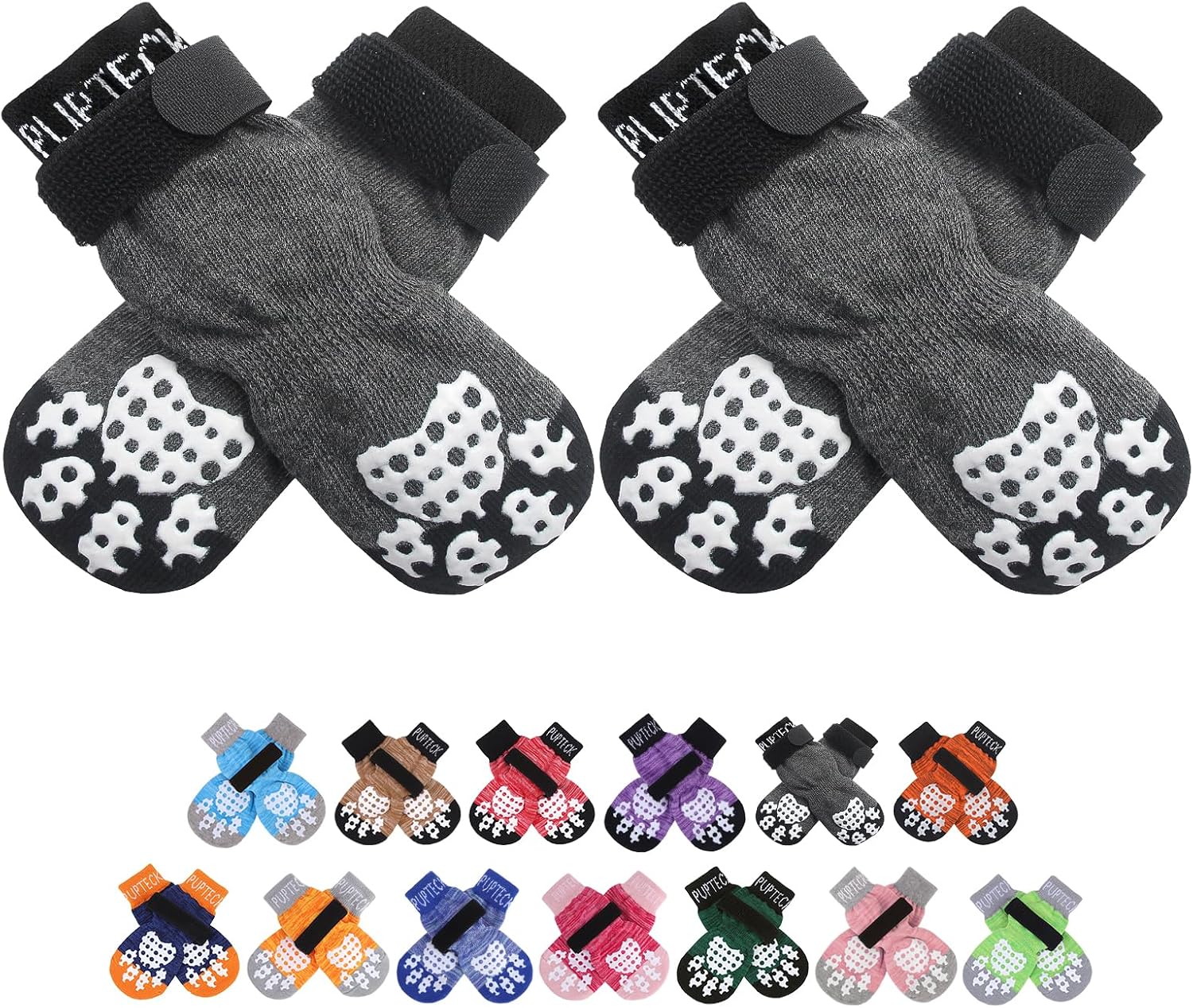 Detalle de PUPTECK Hundesocken 2 Paar Anti-Rutsch für Böden 🐾