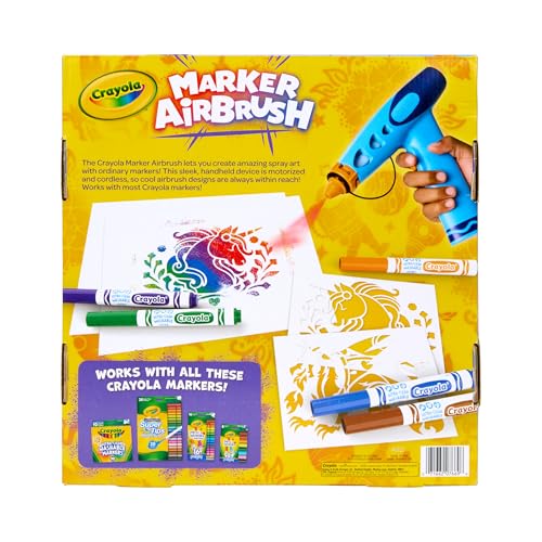 Detalle de Crayola Marker Airbrush Art Kit with 8 Washable Markers and 5 Stencils