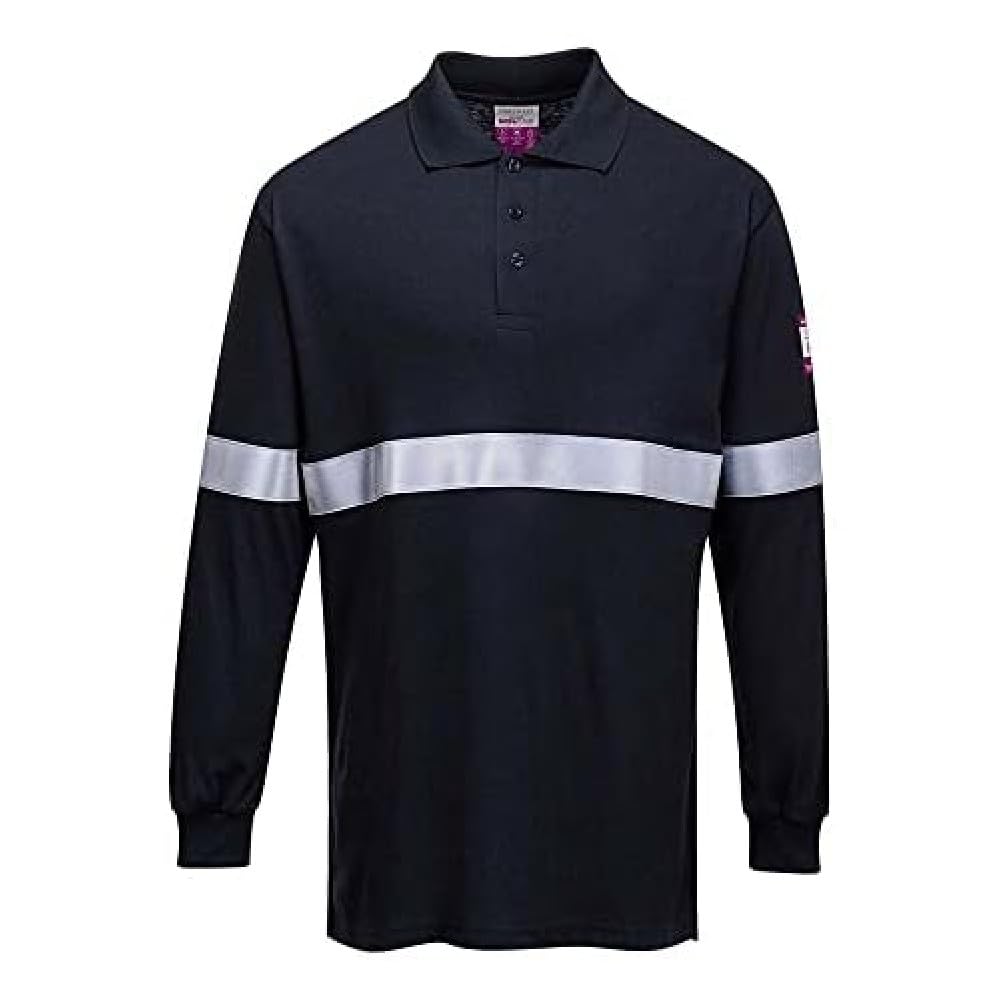 Detalle de Portwest FR03 Polo manica lunga resistente alla fiamma taglia XL Navy