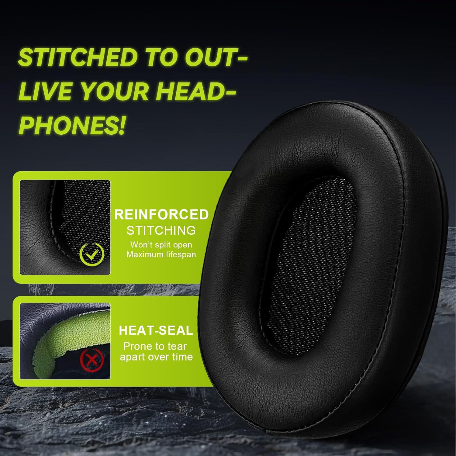 Thumbnail 4 de Coussinets d’oreille de remplacement en mousse à mémoire de forme (2 pièces) pour casques audio type ATH-M50, M50x, M50s, M40x, M30x, M20x