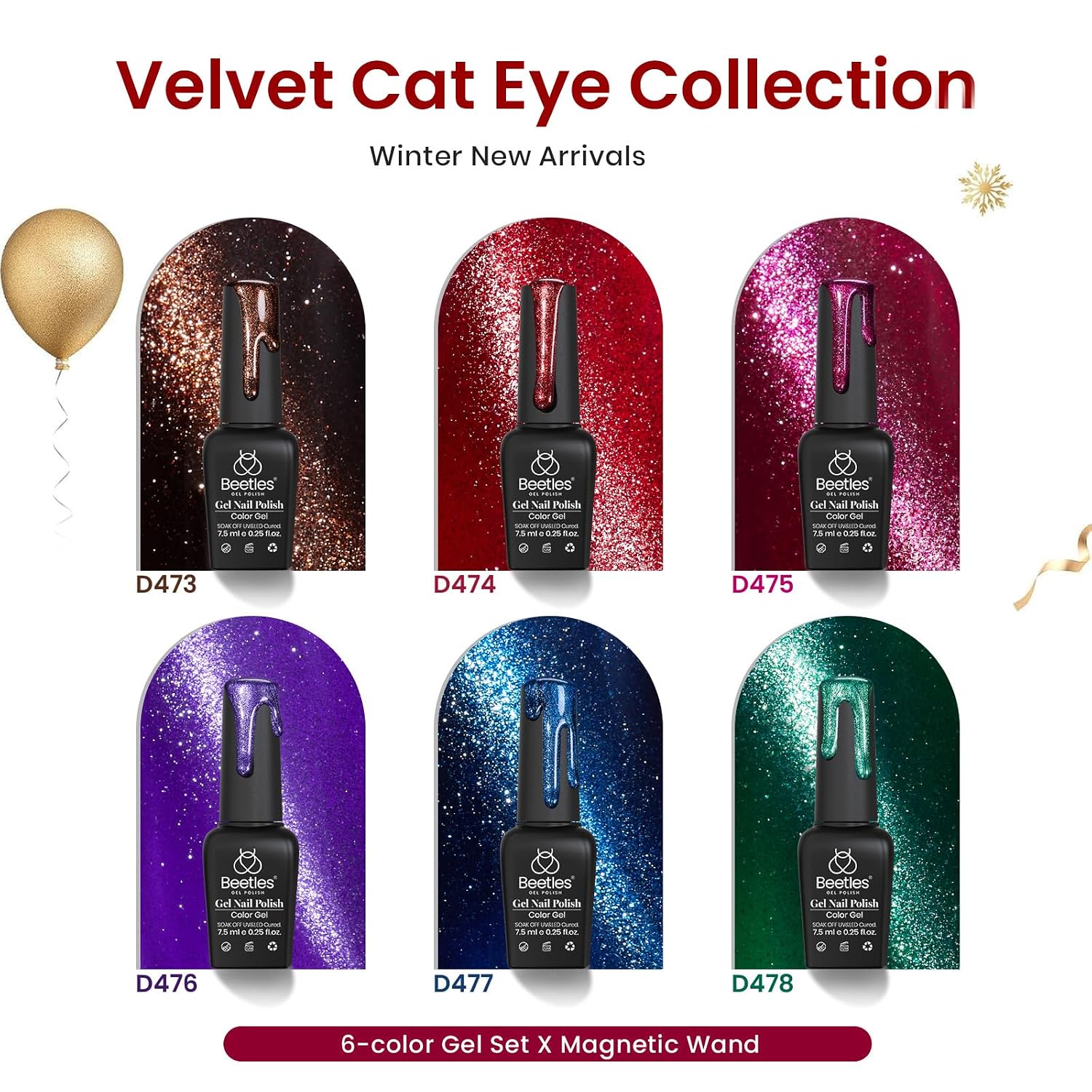 Thumbnail 6 de beetles Cat Eye Gel 6-color Set 💅