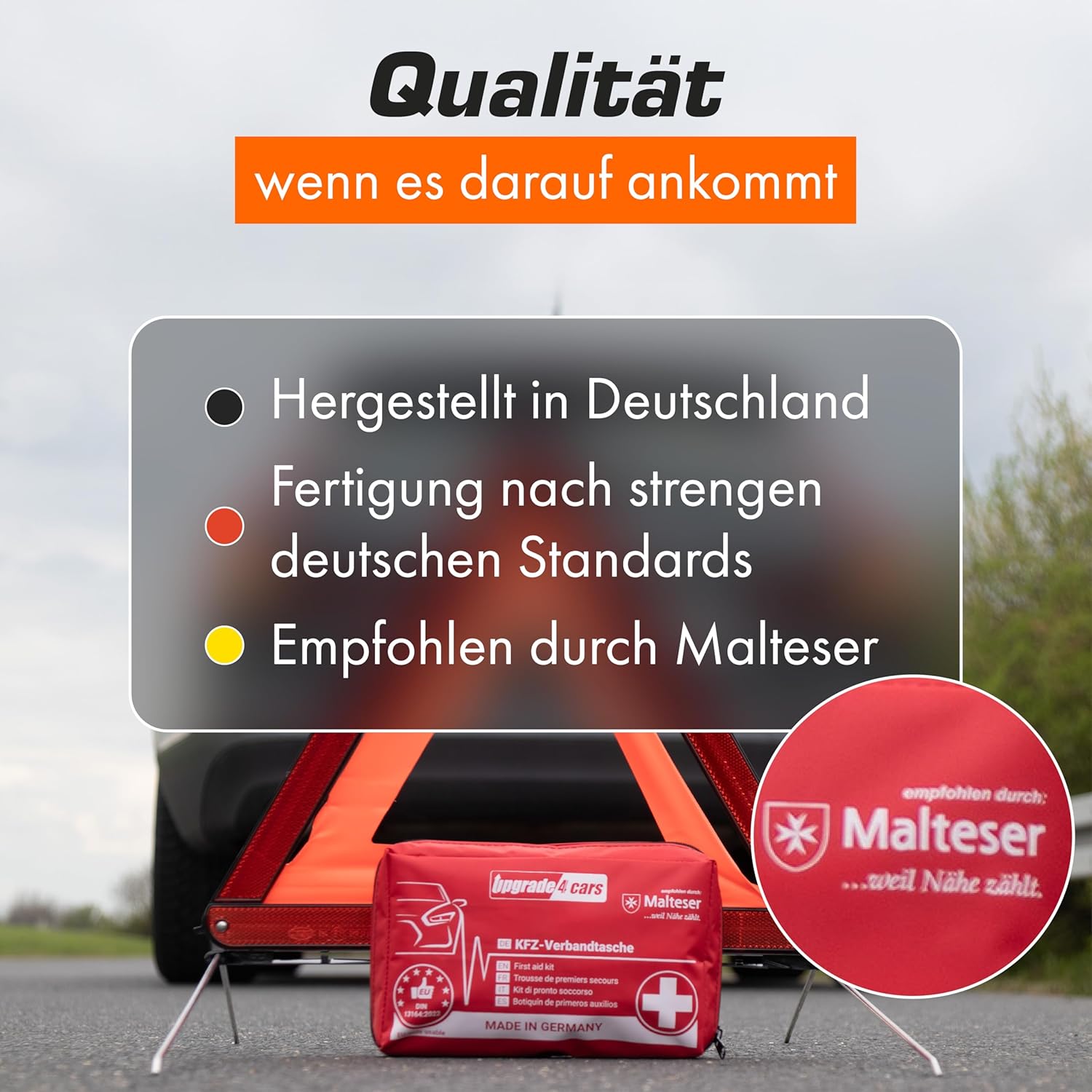 Detalle 2 de Upgrade4cars Verbandskasten Auto – 2er Pack, DIN 13164:2022-Norm, Made in Germany