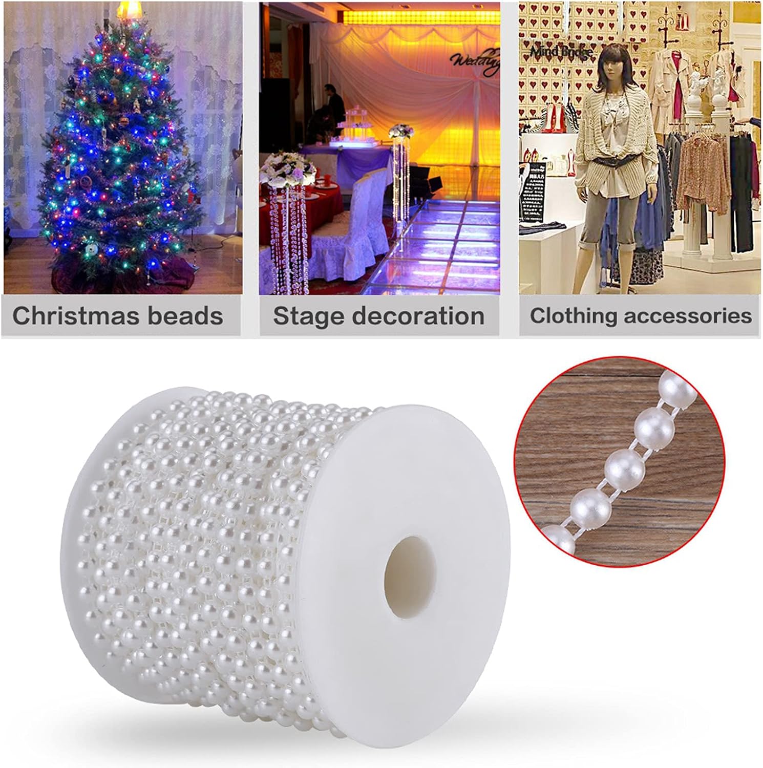 Detalle de Faux Pearl Bead Garlands 25m roll garland ๐