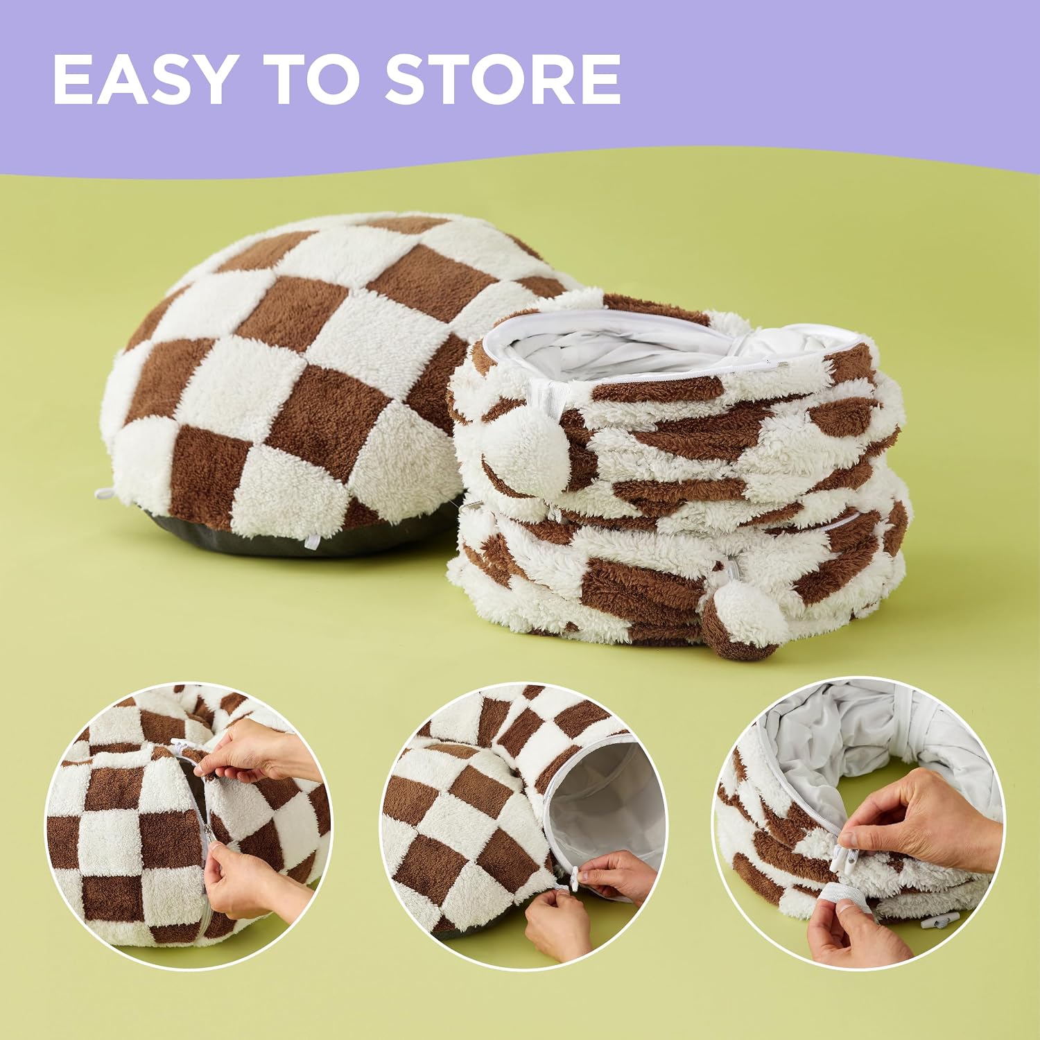 Detalle 2 de LE SURE US000125RST Cat Tunnel Bed, Plush 2-in-1 Hideaway with Washable Cushion