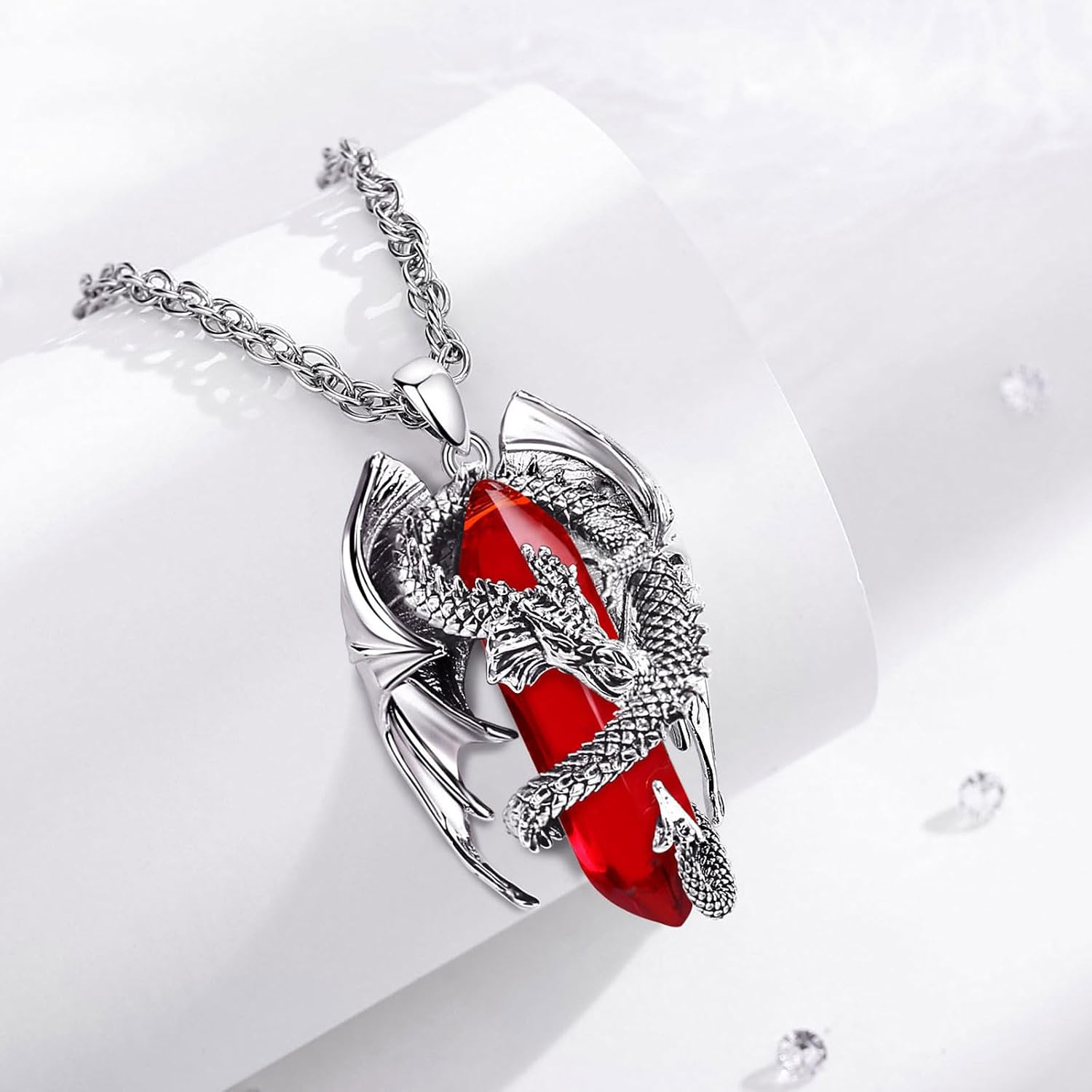 Detalle de INFUSEU Kristall Drachen Kette 42,3 mm