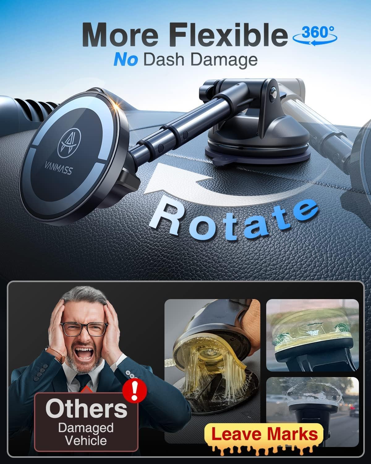 Thumbnail 6 de VANMASS MagSafe Car Mount 2.95in