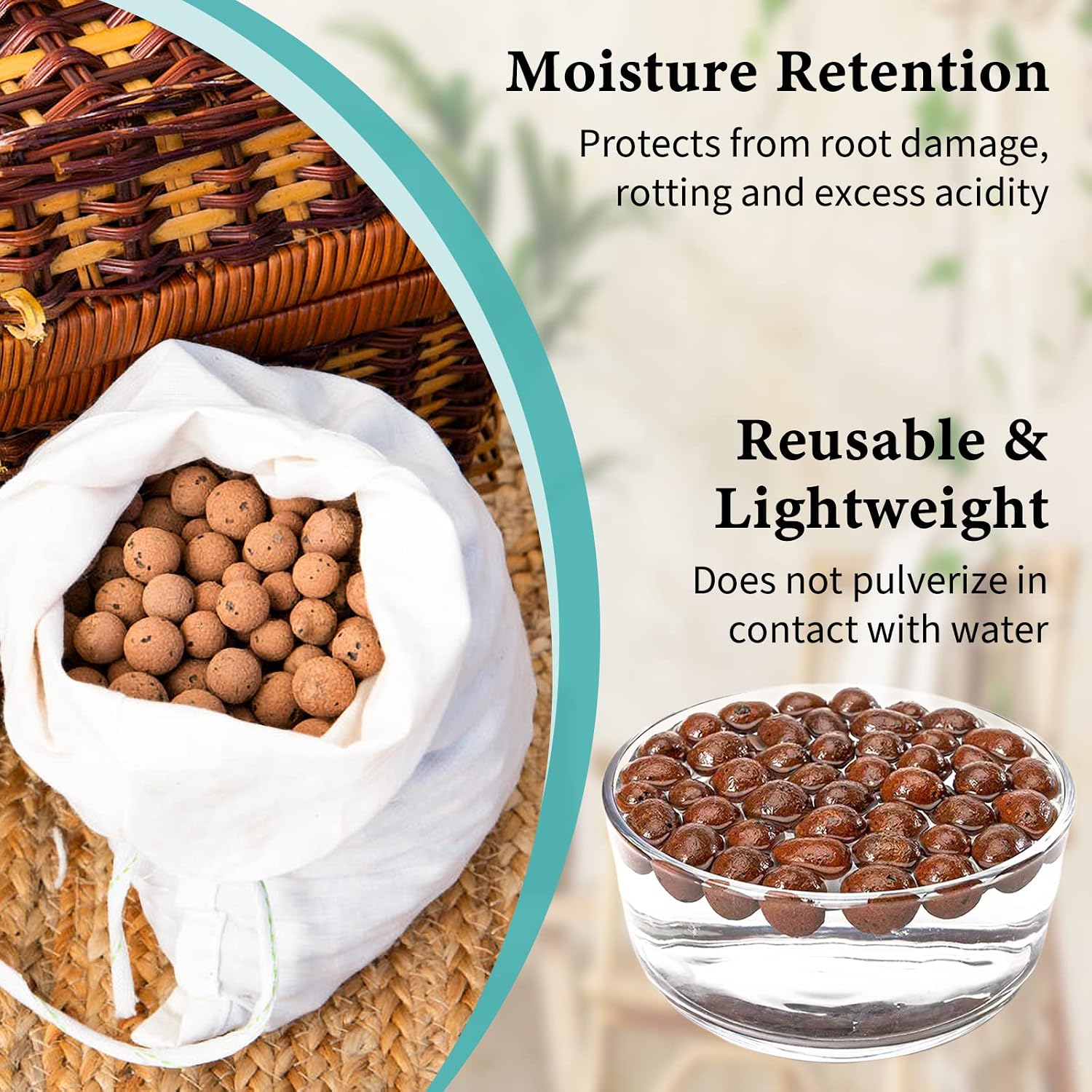 Detalle de Legigo Clay Pebbles-15LB LECA Growing Medium, 4–16 mm Natural Clay