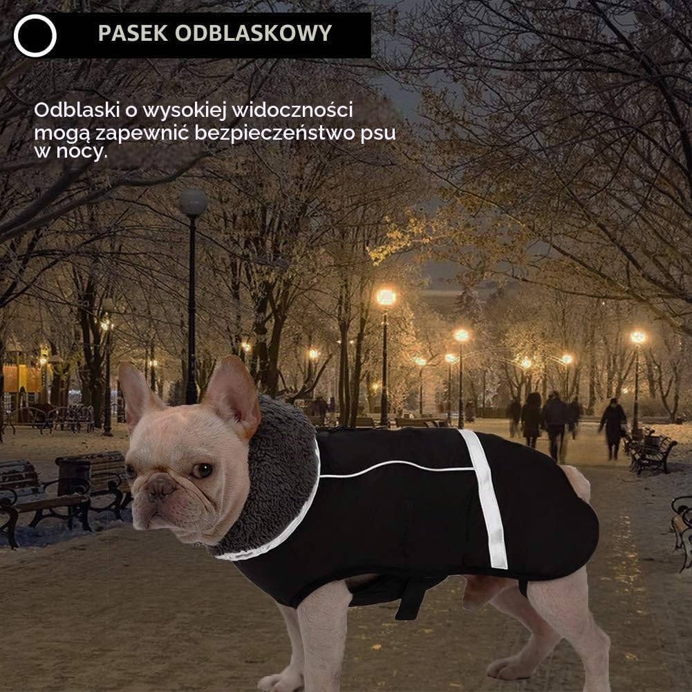 Detalle de QBLEEV płaszcz dla psa, rozmiar M, odblaskowy i wodoodporny z polarem