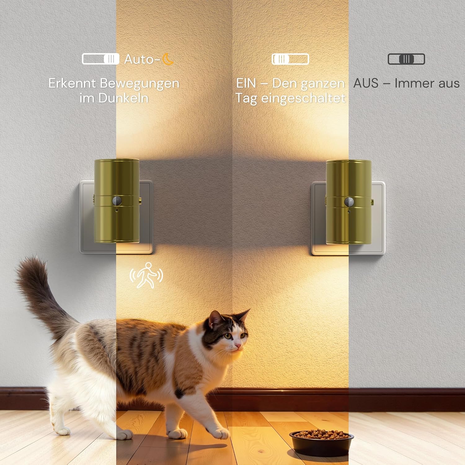 Thumbnail 1 de LOHAS-LED Nachtlicht mit Bewegungsmelder für Steckdose (warmweiß, dimmbar) – 2er-Set