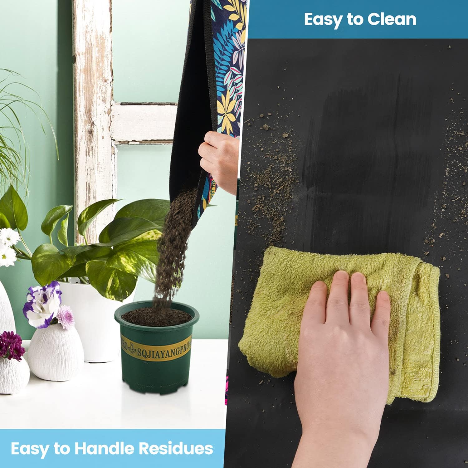 Detalle de Onlysuki Waterproof Potting Mat, 29.5" x 29.5", Foldable Oxford Fabric